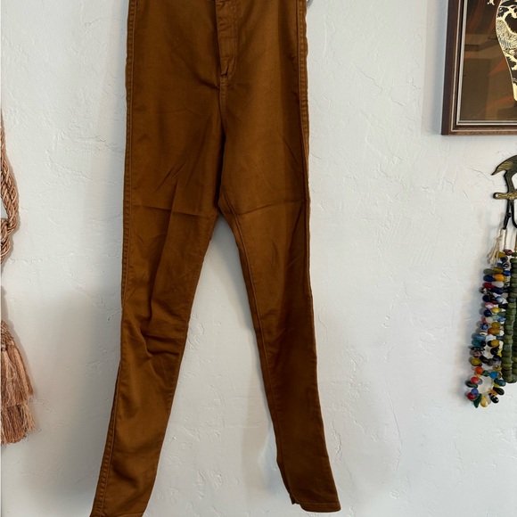 AMERICAN APPAREL HIGH WAISTED DISCO PANTS IN TAN DENIM sz SMALL - Picture 3 of 11